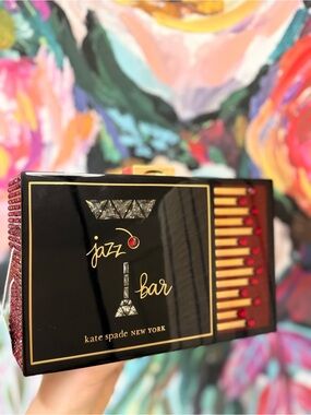 New Kate Spade NY Perfect Matchbox Jazz Bar Clutch Bag Womens Black Resin Purse